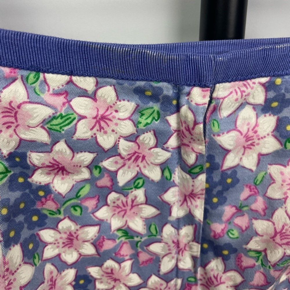 Vintage‎ Lilly Pulitzer Blue Pink Ditsy Flower 100% Cotton Mini Skirt - Picture 4 of 7
